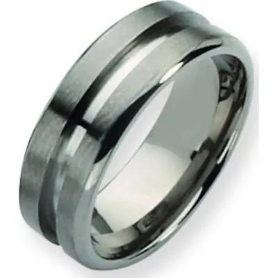 Titanium Grooved 8mm Mens Wedding Ring Band Size 10 • $15.05