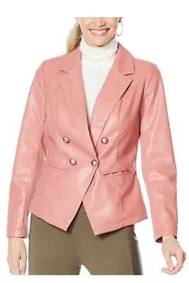 G By Giuliana Faux Leather Blazer Soft Pink • $29.99