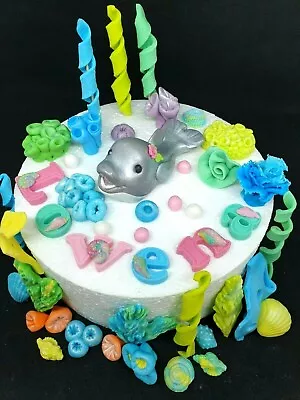 Under The SeaSea ShellsCoralsFishDolphinHandmade Edible Name Cake Toppers • £30