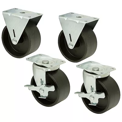 4  X 2  TOOLBOX PLATE CASTER SET WITH BRAKE- RATED FOR 720 LBS     1-4706 • $8.95