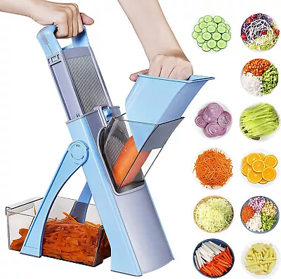 Slicer Adjustable Vegetable Chopper Mandoline Slicer Julienne Cutter Safe 4 Mode • £24.89