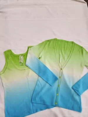 $28 • Buy Princess Goes Hollywood Cardigan & Shell S Cashmere Ombre Lime Aqua
