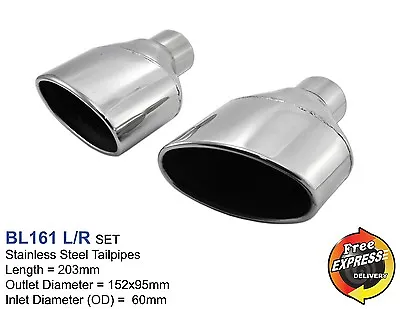 Exhaust Tips Oval Duplex Tailpipe Trims For VW Golf 7 AUDI RS4 RS5 RS6 Scirocco • $150