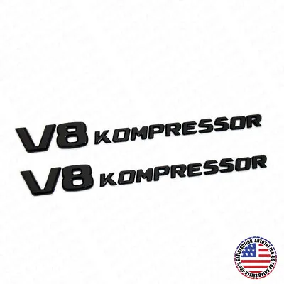 $29.99 • Buy 2x Mercedes 03-11 Gloss Black V8 Kompressor Side Fender Logo Marker Emblem Badge