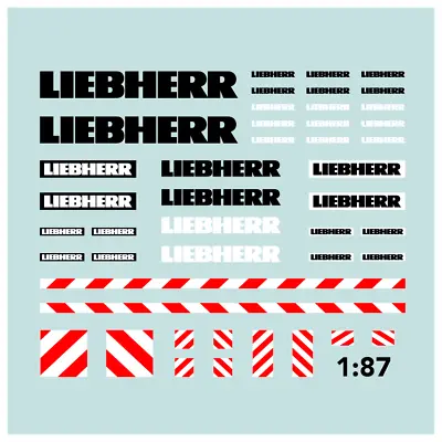 Waterslide Decal 1:87 - Liebherr Crane Machinery Truck Wheel Loader Railway H0 • £6.05
