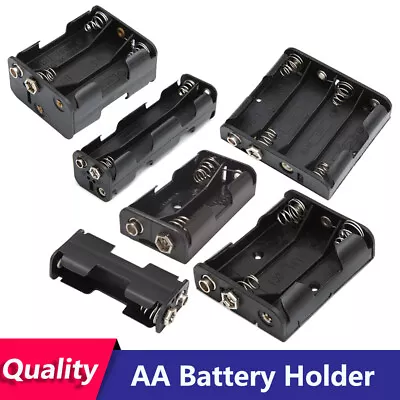 Battery Holder 2 3 4 6 8x AA Cell Case Box Press Studs Clip Connection Open DC • £1.62