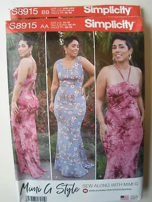 Simplicity 8915 Misses Knit Maxi Dresses Halter Sewing Pattern 10-18 Or 20W-28W • $8.99
