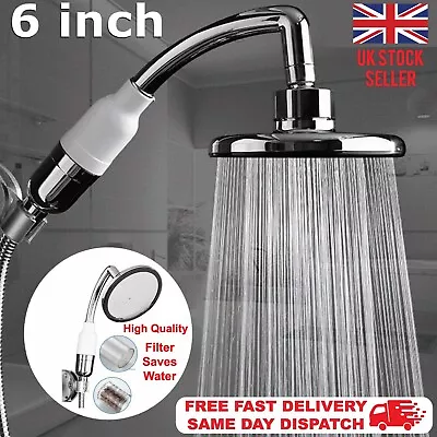 £8.99 • Buy Large Shower Head Chrome High Pressure Powerful Bath Heads Water Saving Filter