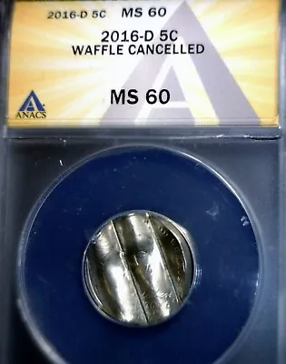 2016d ERROR ANACS MS60 WAFFLED Jefferson Nickel BU+ Coin STRUCK Waffle W Details • $64.99