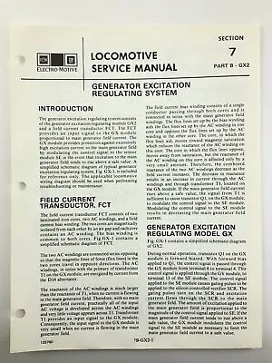 $22.50 • Buy Generator Excitation Regulating Locomotive Service Manual SD40-2 1983 EMD AA223