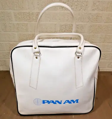 RARE Vintage Style PAN AM Monte Carlo Carry-on Tote Bag Pan Retro Luggage White • $49.99