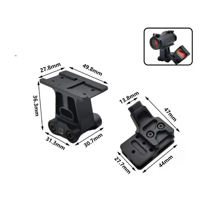 Tactical Optic Red Dot Sight Mount RM45 Offset Mount Fit RMR T1 T2 SRO Support • $46