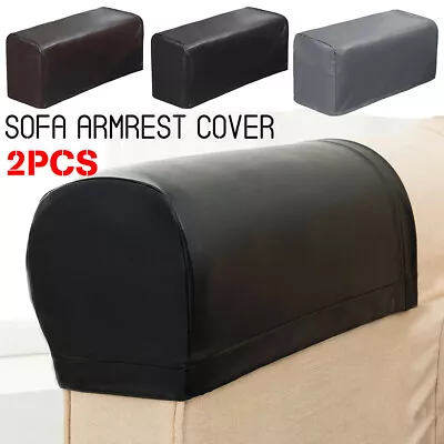 2Pcs Waterproof PU Leather Sofa Armrest Covers Chair Arm Protectors Stretchy AU • $17.98
