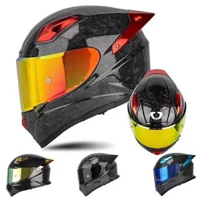 Carbon Fiber Motorcycle Helmet Full Face For Men Casco Moto Double Visors • $329.99