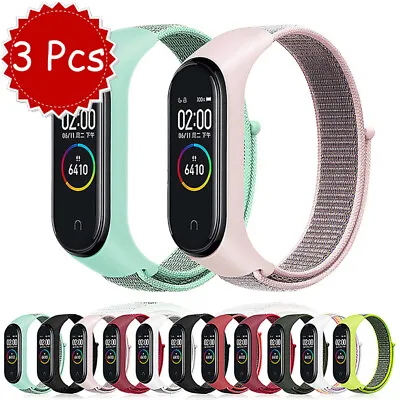 $8.24 • Buy 3 PACK Band Strap Nylon Smart Bracelet Wrist Watch For Xiaomi Mi Band 6 5 4 3 2