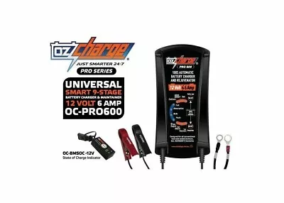 Oc-Pro600 OzCharge Pro Series 12 Volt 6 Amp 6a 9-Stage Battery Charger & Maint • $117.43