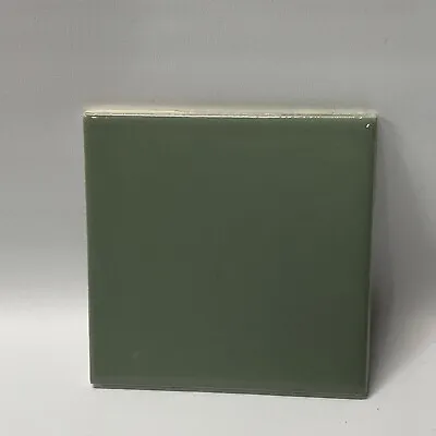 Sage Green Ceramic Tile 4 1/4 Vintage FT Mid Century Modern 4x4 Off Green • $9.95