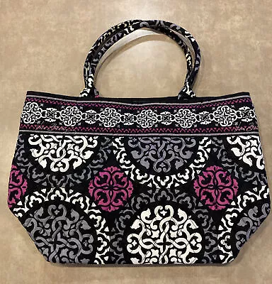 Vera Bradley~Canterberry Magenta Black Pink Gray. Medium 2 Handle Tote Bag NEW • $38