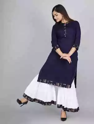 Indian Designer Cotton Kurti Women Bollywood Salwar Kameez Set Kurta Clothes • $58.17