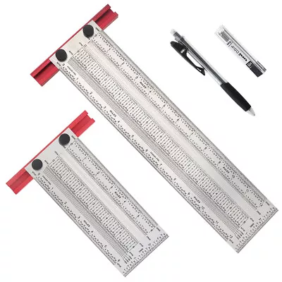 T Rule Steel Precision Scribing Gauge Ruler Woodworking With Marking Pen& Refill • $19.93