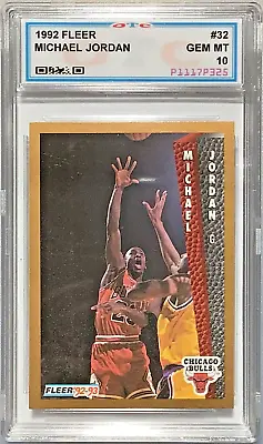 Great Gifts Sports 1992 Fleer #32 Michael Jordan Pre Graded 10 In Unsealed Slab • $250