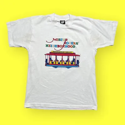 Vintage Mister Rogers Neighborhood T Shirt 1990s Men’s Large White Rare 90s • $150