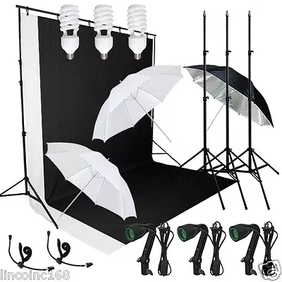 Photography Lighting Muslin Backdrop Stand Studio Kit Linco • $109.50