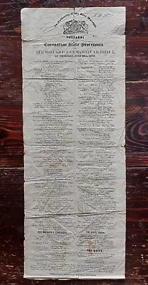 1838 Programme Of The Coronation State Procession H.M. Victoria I -ORIGINAL • $130