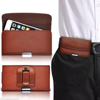 £7.99 • Buy Horizontal Belt Clip Quality Pouch Holster Top Flip Phone Case Holder✔Brown