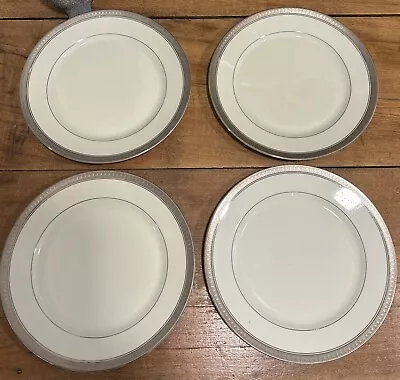 Set Of 4 MIKASA PALATIAL PLATINUM 10 3/4  Dinner Plates. EUC. L@@k!! • $49.99