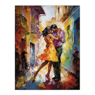 Salsa Latin Street Dance Colourful Dancing Painting Wall Art Poster Print • £18.99