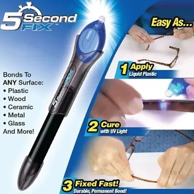 $5.07 • Buy 5 Second Glass Welding Compound Glue Pen UV Light Quick Fix Liquid Repair Tools