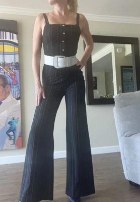 $56.50 • Buy Staud Jumpsuit Tao Striped Wide Leg Sz 6 $350