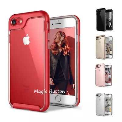 $6.99 • Buy For IPhone 6 6s 8 7 Plus SE Hard Frame Double Layer Clear Case Slim Cover 