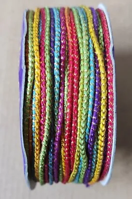Cord Piping Sari Blouse String Tassel Thin Braid Latkan Yard 1.2mm Multi  • £1.95