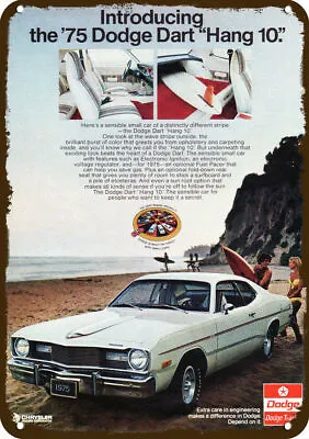 1975 DODGE DART HANG 10 Car Surfboard Vintage Look DECORATIVE REPLICA METAL SIGN • $24.99