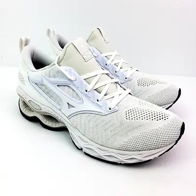 Mizuno Wave Creation Waveknit Mens Size 8 White Knit Running Sneaker Shoes • $128.23