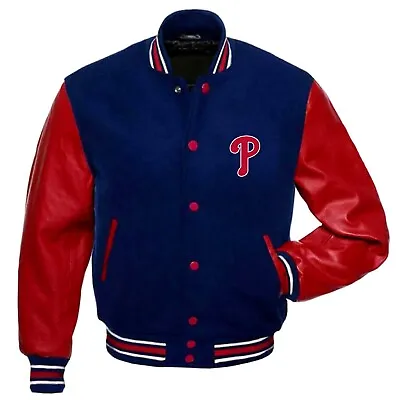 Philadelphia Phillies Varsity Jacket Original Wool & Leather Sleeves • $109.99
