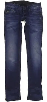 G-Star Midge Women Blue Straight Slim Stretch Jeans W26 L32 (94169) • £12.99