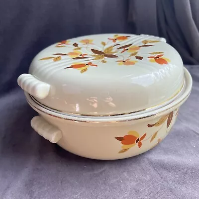 Vintage Halls Superior Covered Casserole Dish 9” Autumn Leaf  Mary Dunbar • $24.80