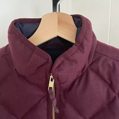 J. Crew Women Quilted Excursion Puffer Vest Full Zip Cabernet Burgundy Down XXS • $24.99