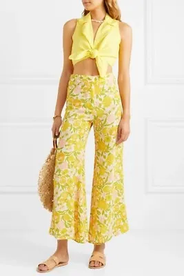 Faithfull The Brand Jolene Floral Marise Trousers - Size Large - 60s 70s • £90