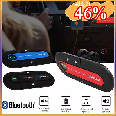 Wireless Bluetooth Speaker Hands-Free Car Kit Speakerphone Visor Clip Receiver • £6.37