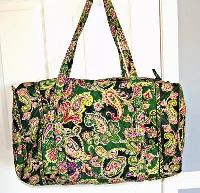 Vera Bradley Duffle Bag Womens Green Paisley Tutti Frutti Spring 2013 Floral • $39.99