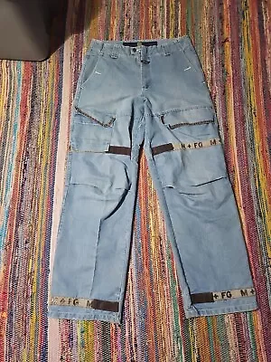 Vintage Marithe Francois Girbaud Denim Jeans Shuttle Tape Baggy Cargo 34x33 • $100