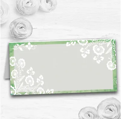 Rustic Green Lace Wedding Table Seating Name Place Cards • £6.95