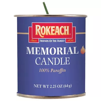 $14.95 • Buy Rokeach Memorial Yahrzeit Paraffin Wax Candle In Tin, Pack Of 4