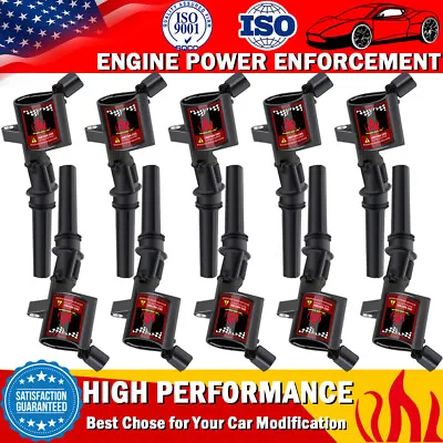 10 Pack Ignition Coil For Ford E350 Excursion F250 F350 F450 Super Duty 6.8L V10 • $45.99