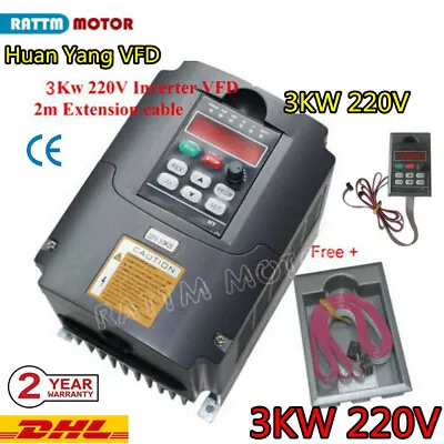 『EU』 HY 3KW VFD Inverter 13A 4HP Frequency Drive 220V AC Single Phase To 3 Phase • £156