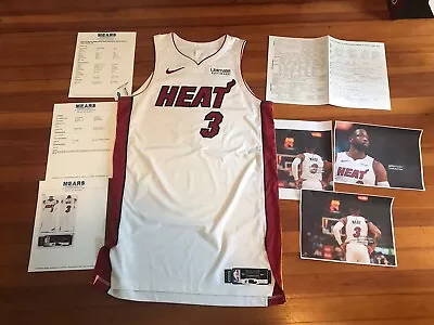 Dwayne Wade March 10 2019 Game Worn Used Miami Heat Jersey Photo Matched MEARS • $0.99